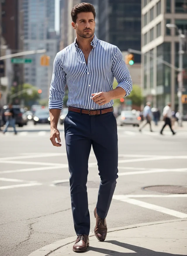 Benjamin | Homme Chemise Rayée Ajustée Style Soigné – Chemise Rayée Homme 2026