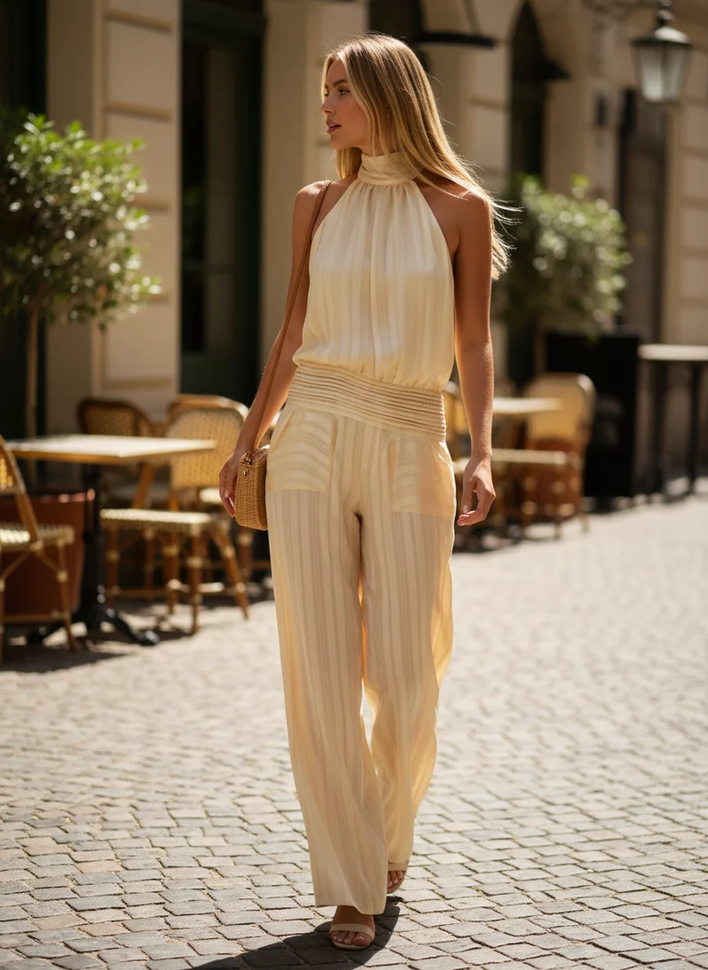Gaëlle | Femme Mini Robe Chiffon Jaune Légère Élégante – Robe Mini Chiffon 2026