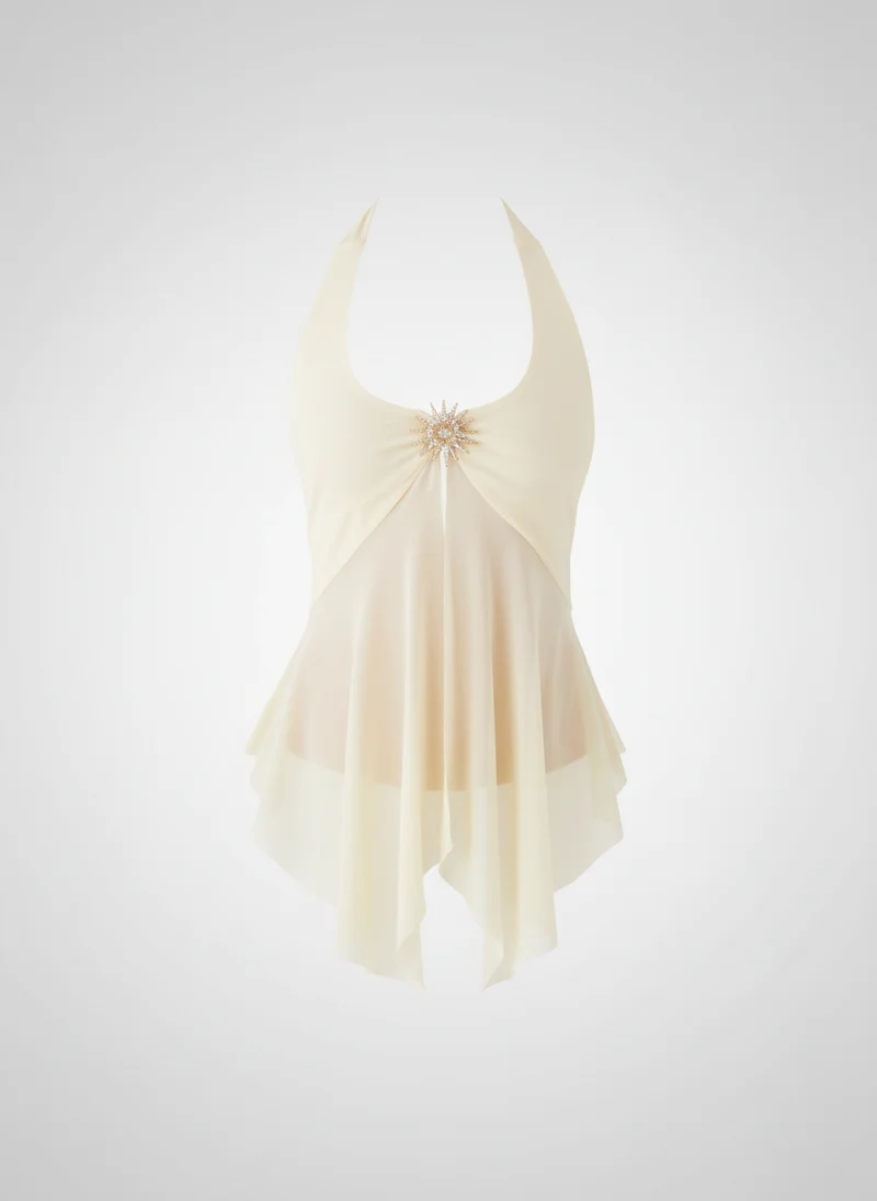 Hortense | Femme Top Maille Jaune Doux Élégant – Top Maille Coloré Femme 2026