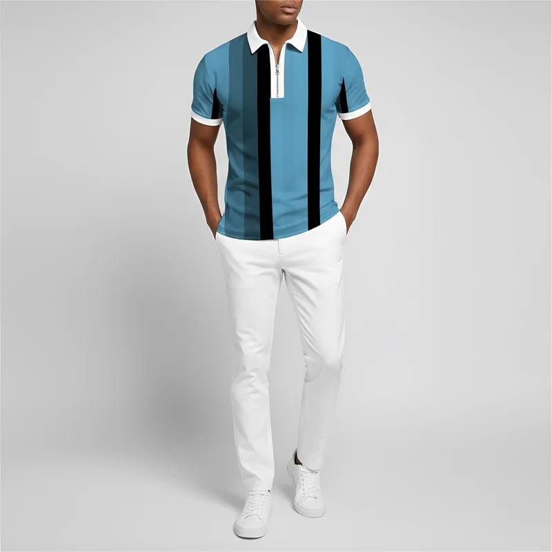Jacques | Homme Polo Slim Zip Design Rayé Moderne – Polo Zippé Rayé 2026