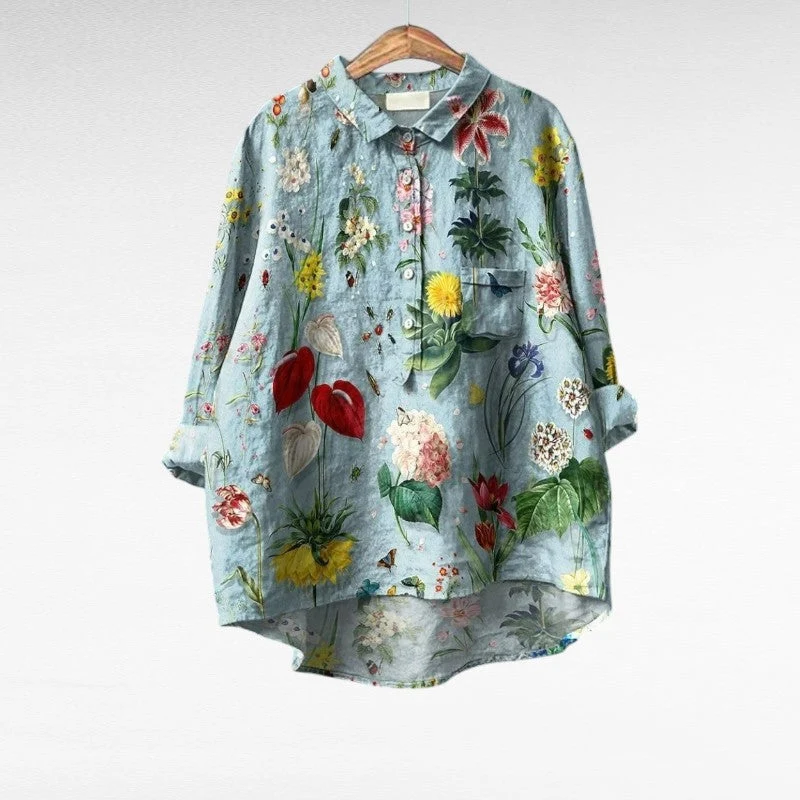 Béatrice | Élégante Blouse d'Été en Lin