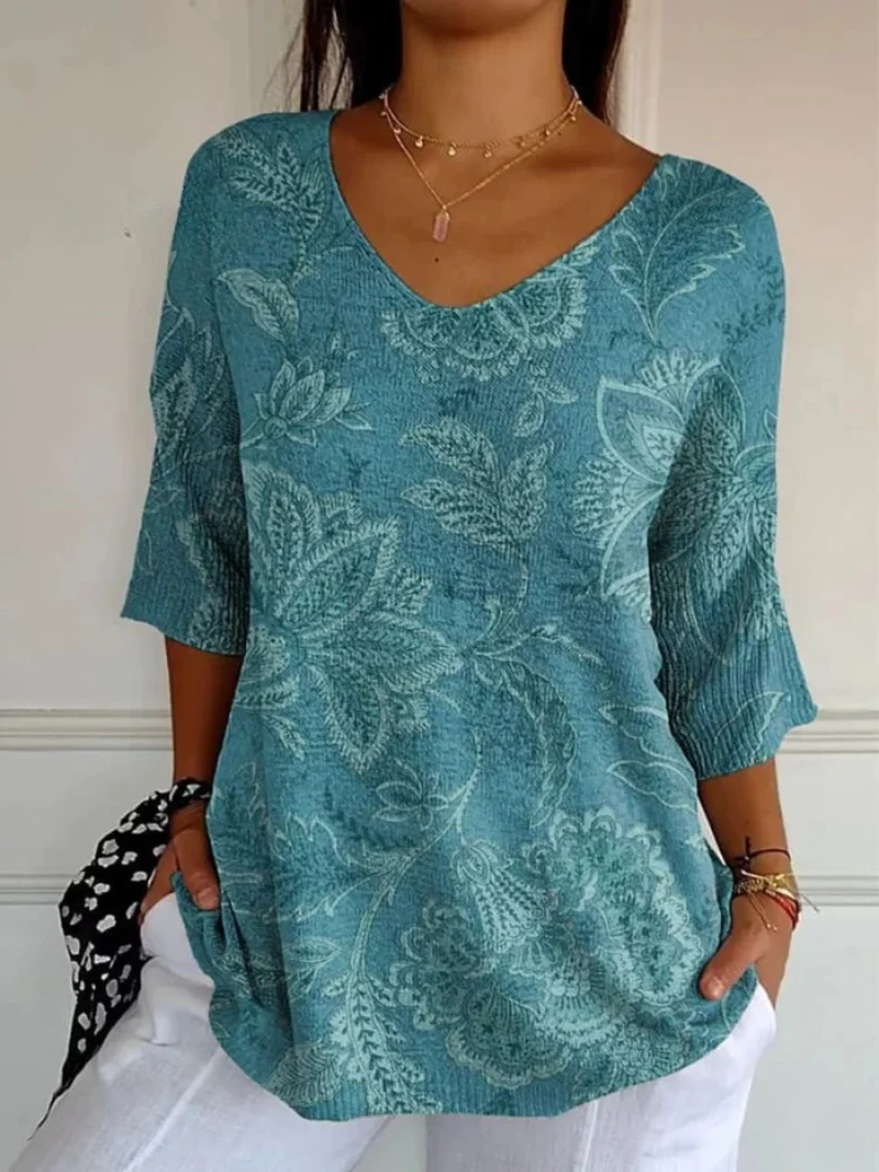 Constance | Pull en tricot vintage ethnique à fleurs pour femmes