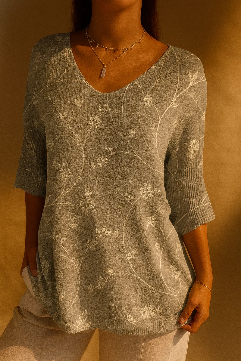 Mathilde | Pull en maille casual floral vintage pour femmes