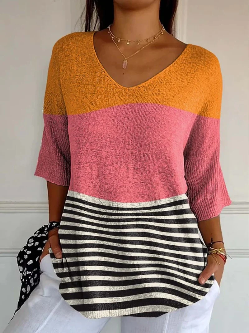 Apolline | Pull en maille décontracté avec motif abstrait pour femmes