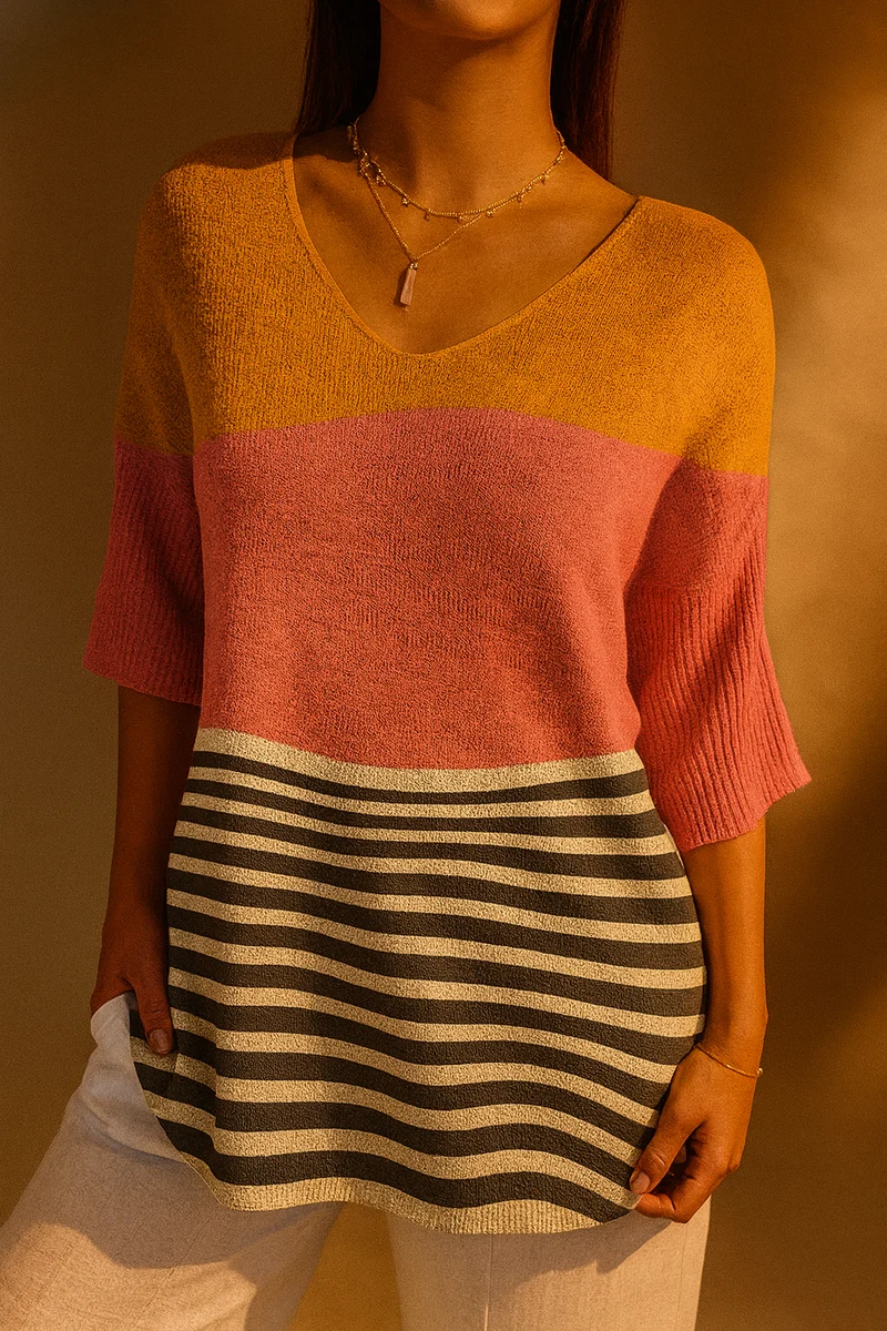 Apolline | Pull en maille décontracté avec motif abstrait pour femmes