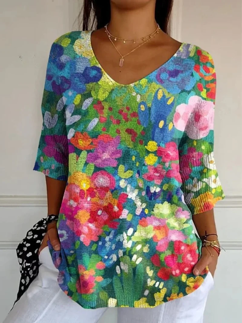 Viviane | Pull en tricot floral vintage pour femmes