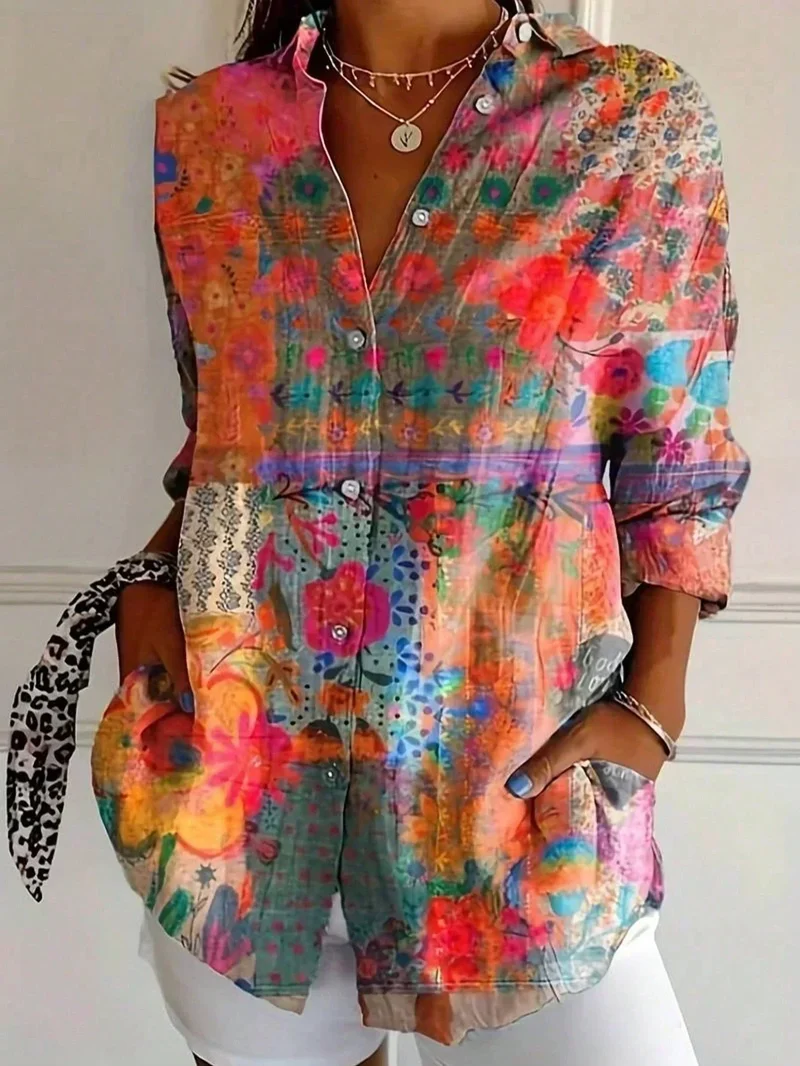 Rosabelle | Blouse fluide à imprimé lumineux