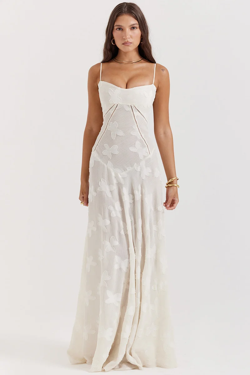 Clara | Robe longue Blanc cassé