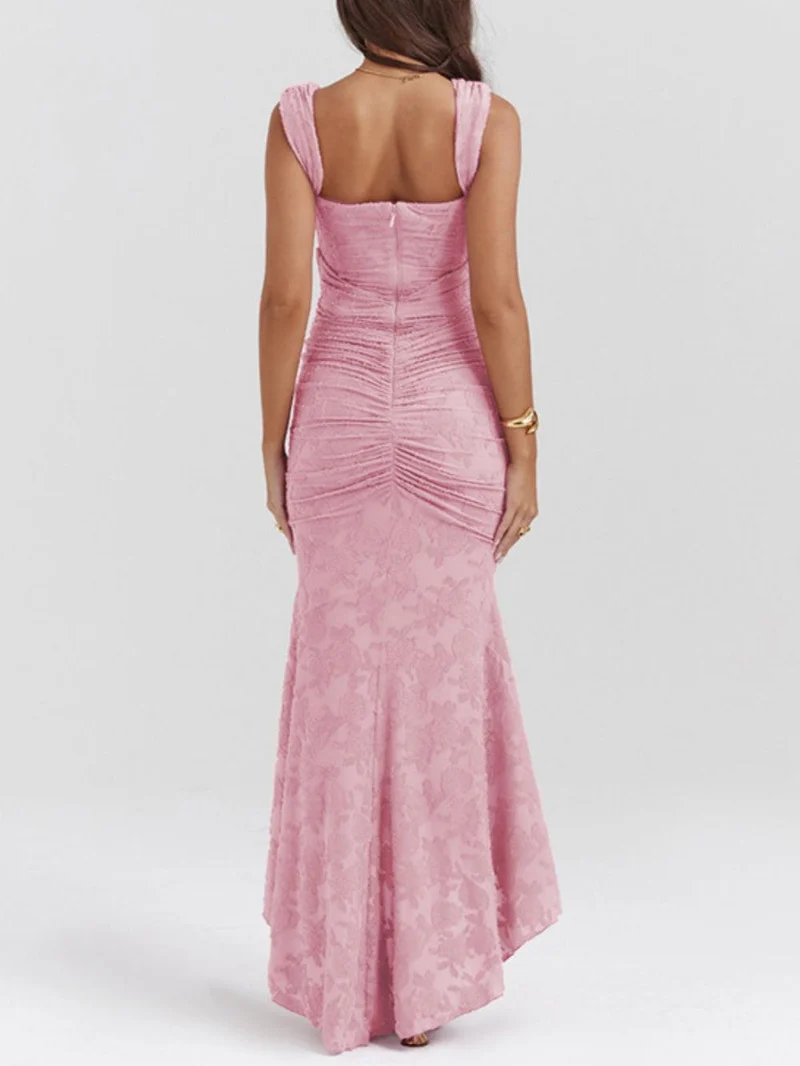 Chloé | Robe maxi florale bleue cloche