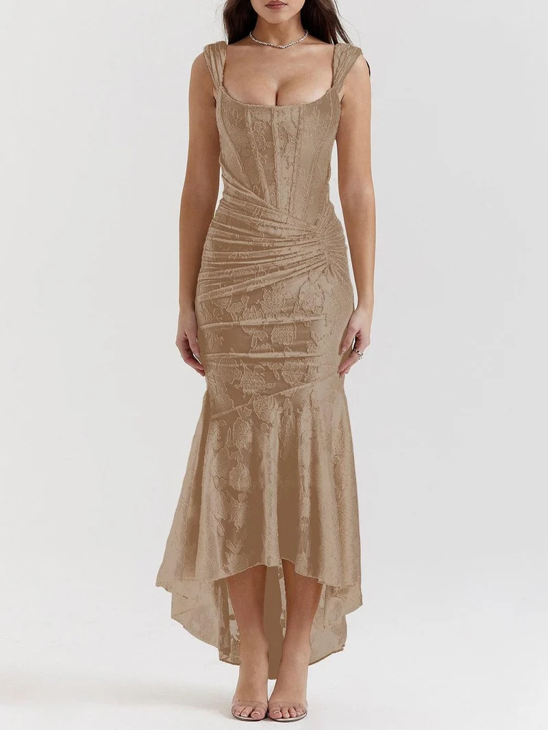 Chloé | Robe maxi florale bleue cloche