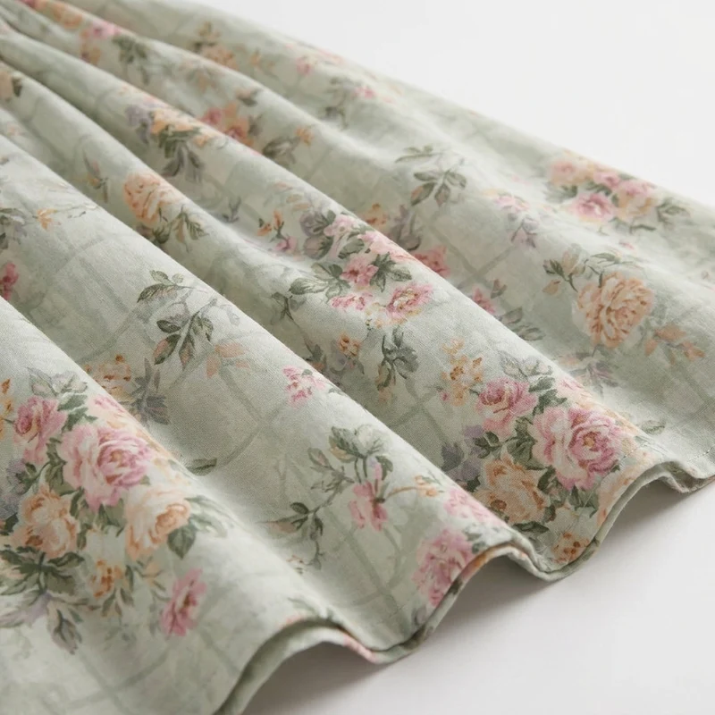 Robe mi-longue corset florale pour femme avec décolleté en cœur