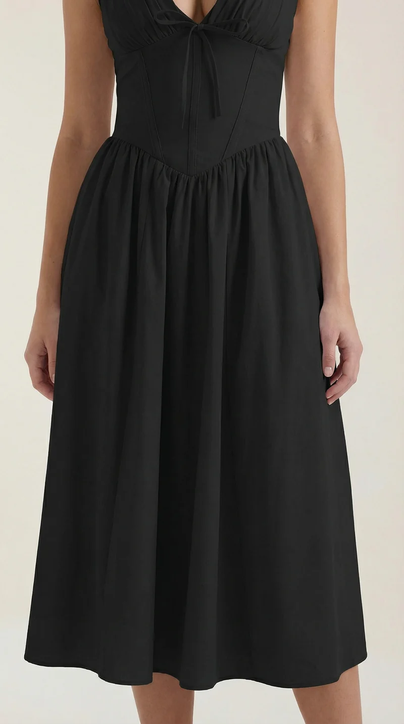 Robe mi-longue d'été corset pour femme