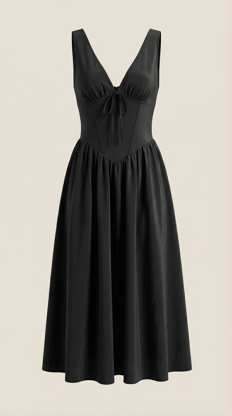 Robe mi-longue d'été corset pour femme