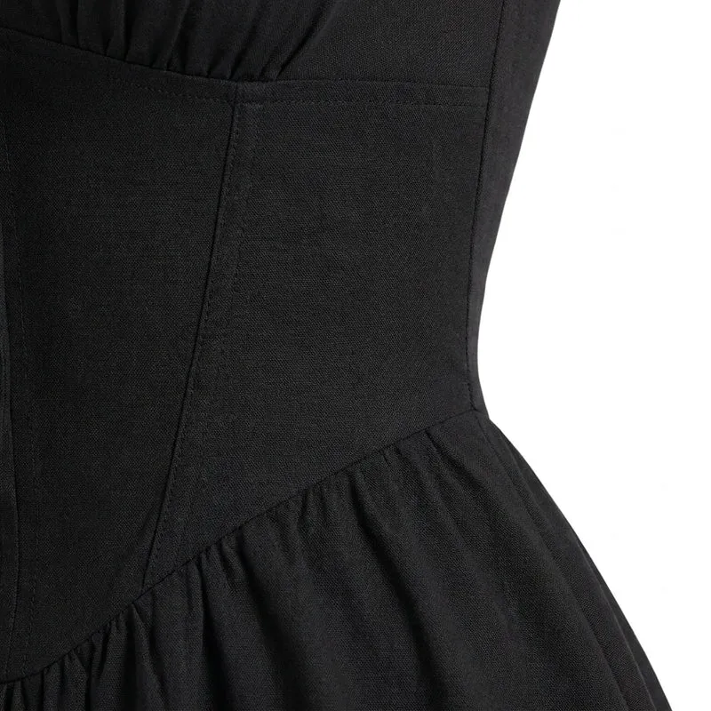 Robe mi-longue d'été corset pour femme