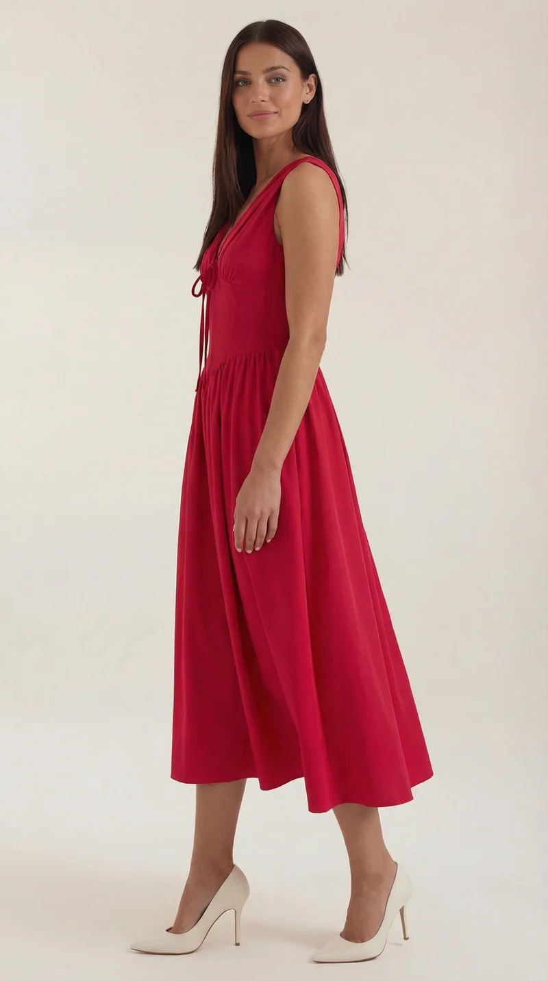 Robe mi-longue d'été corset pour femme