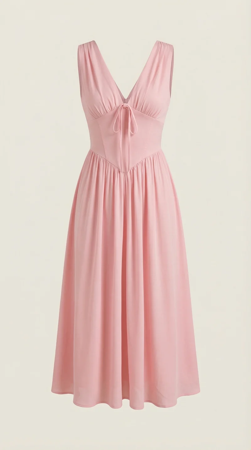 Robe mi-longue d'été corset pour femme