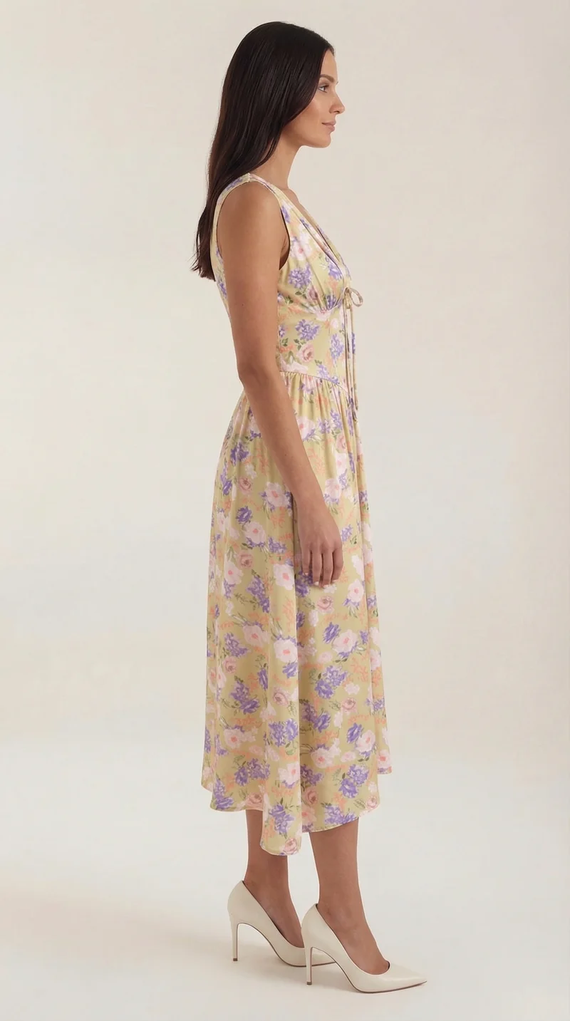 Robe mi-longue d'été corset pour femme