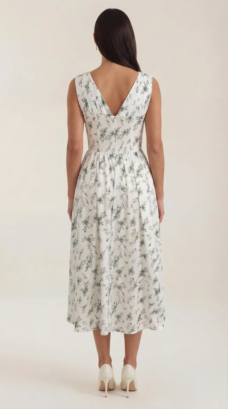 Robe mi-longue d'été corset pour femme