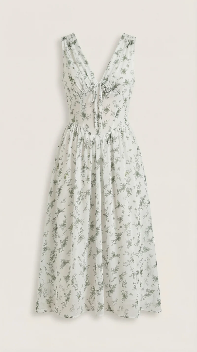 Robe mi-longue d'été corset pour femme