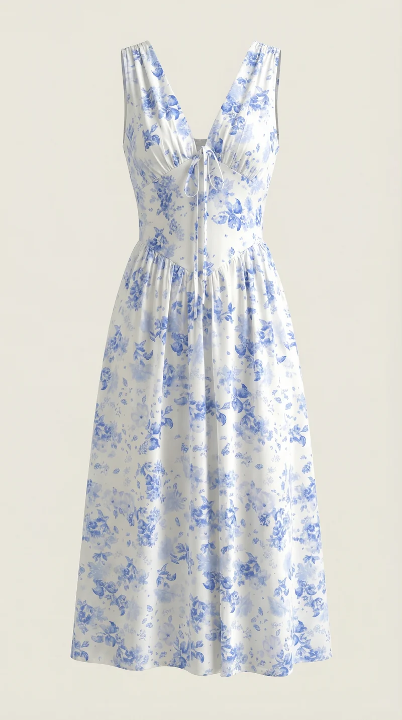 Robe mi-longue d'été corset pour femme