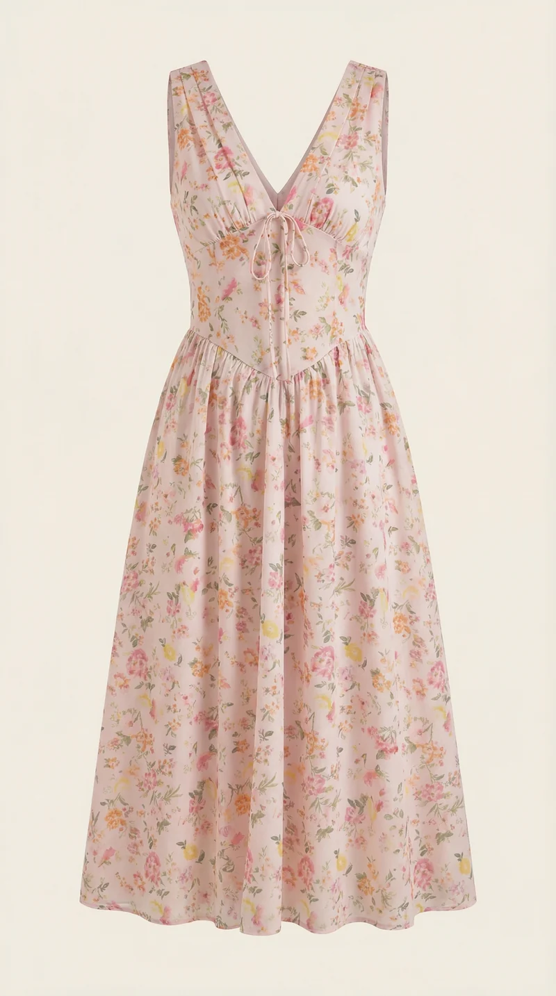 Robe mi-longue d'été corset pour femme