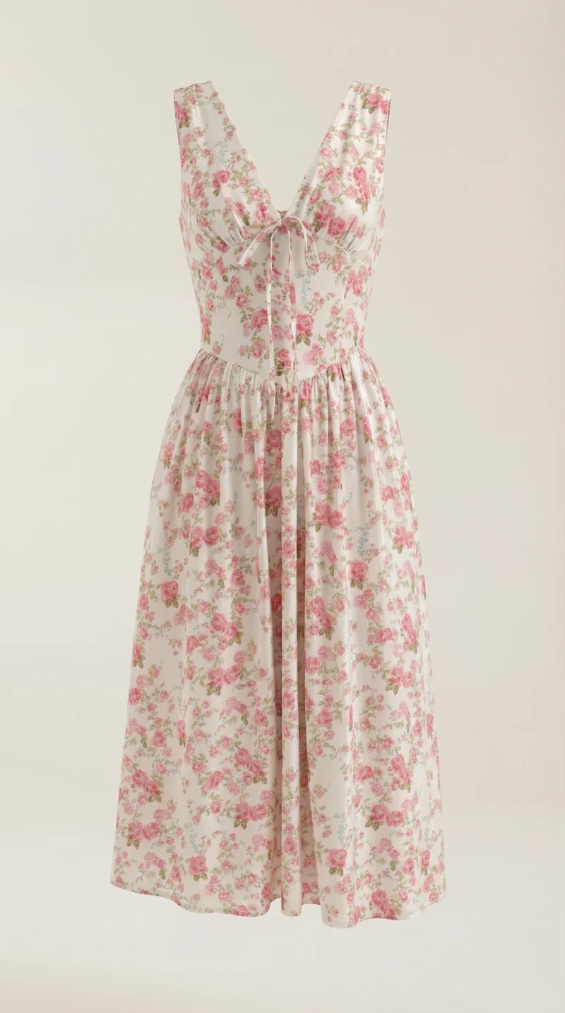 Robe mi-longue d'été corset pour femme