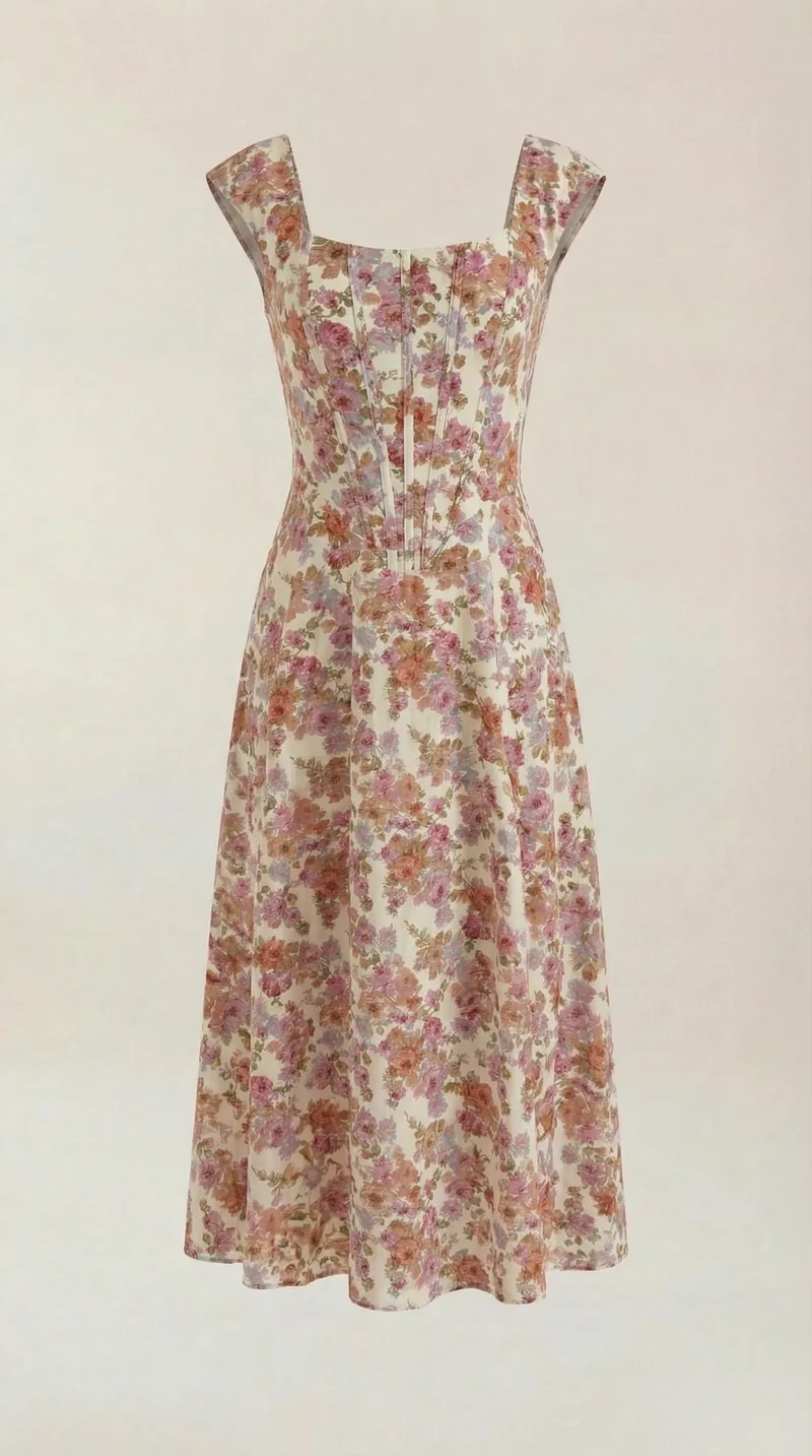 Robe corset midi femme tenue invité mariage