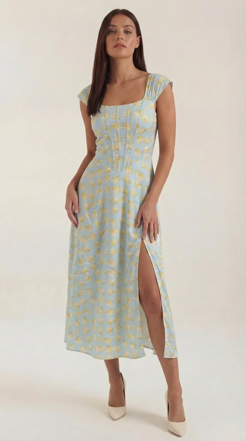 Robe corset midi femme tenue invité mariage