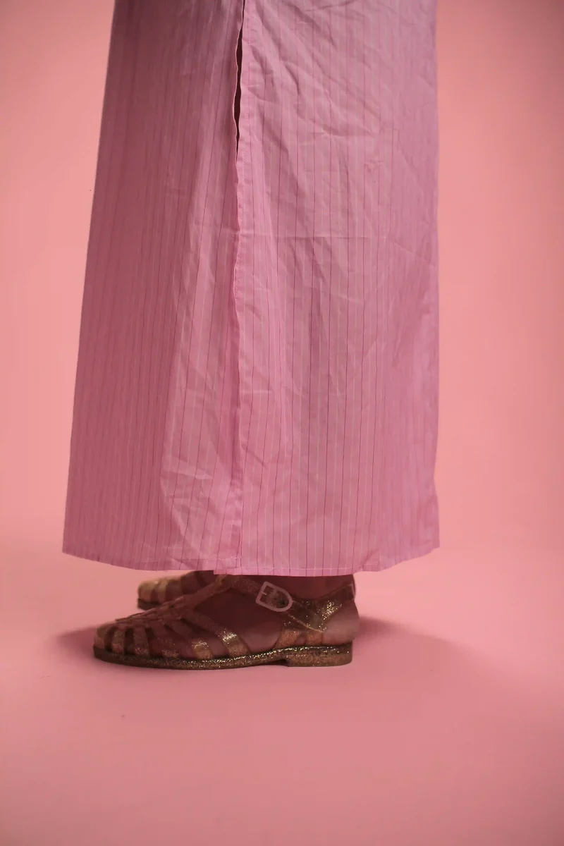 robe Capri Rayée rose