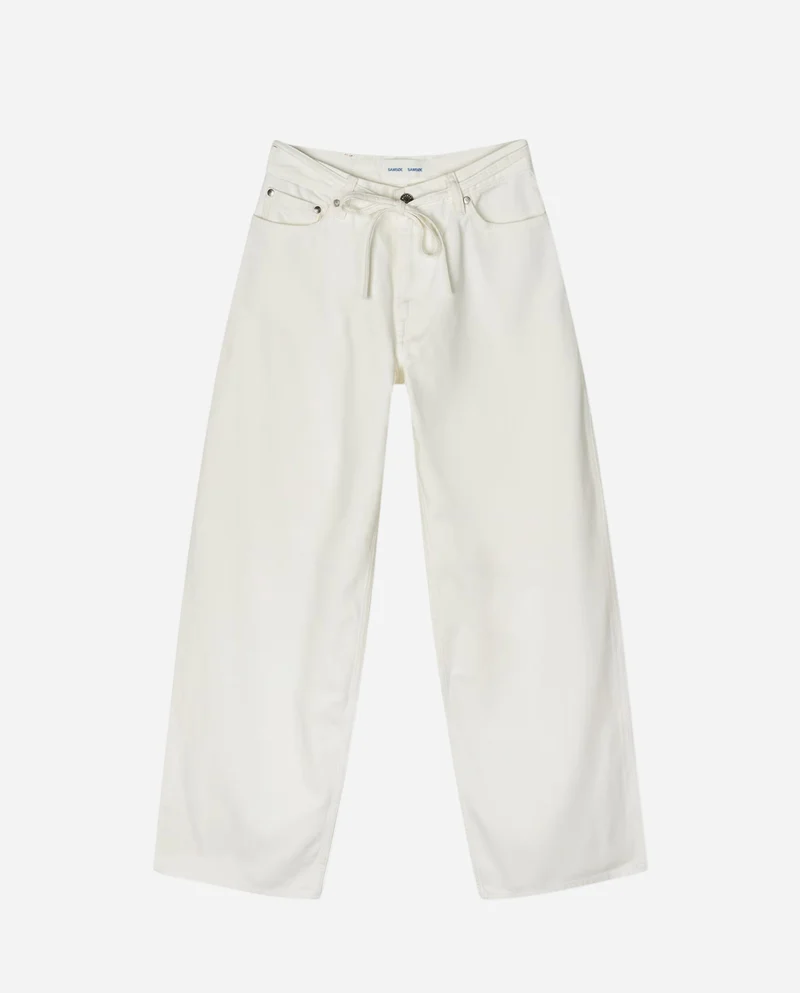 Jean large ceinturé en coton bio Saharper White Rock