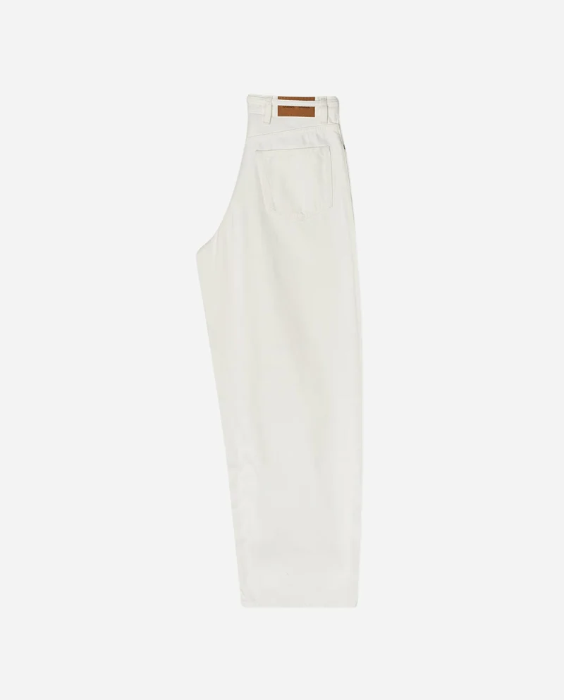 Jean large ceinturé en coton bio Saharper White Rock