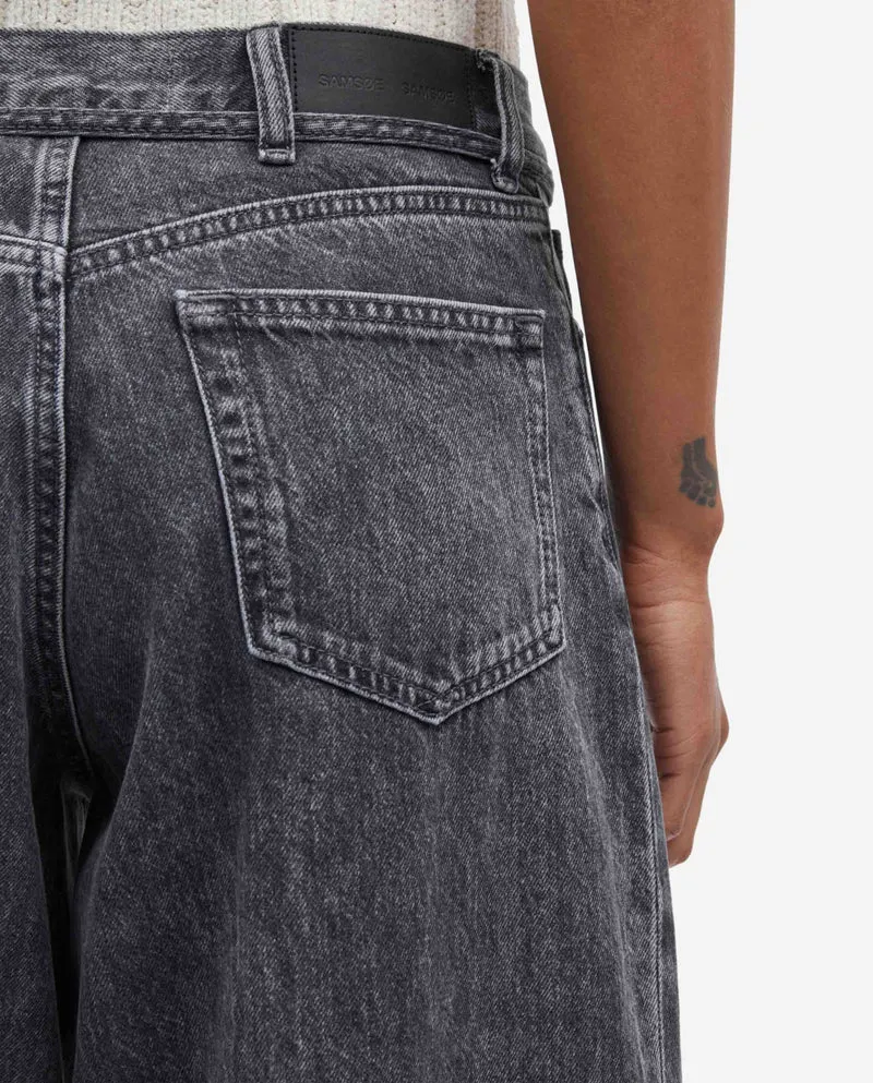 Jean large ceinturé en coton bio Saharper Grey Cloud