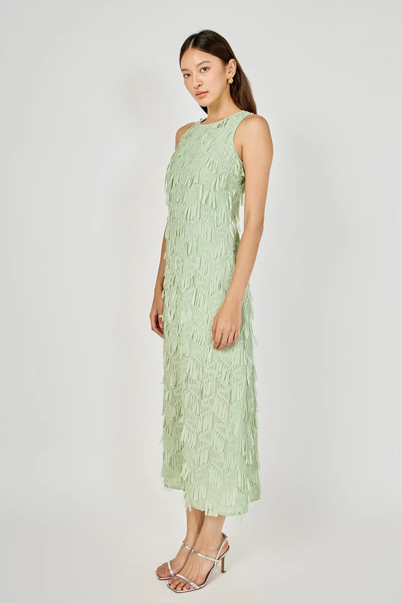 Fun With Ribbon Fringe Sleeveless Dress