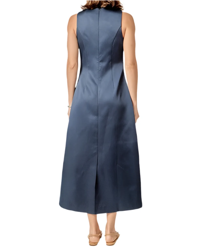 Jennifer Satin Sleeveless Midi Dress
