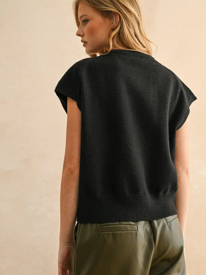Relax and Go Loose Fit Short Sleeve Sweater Top