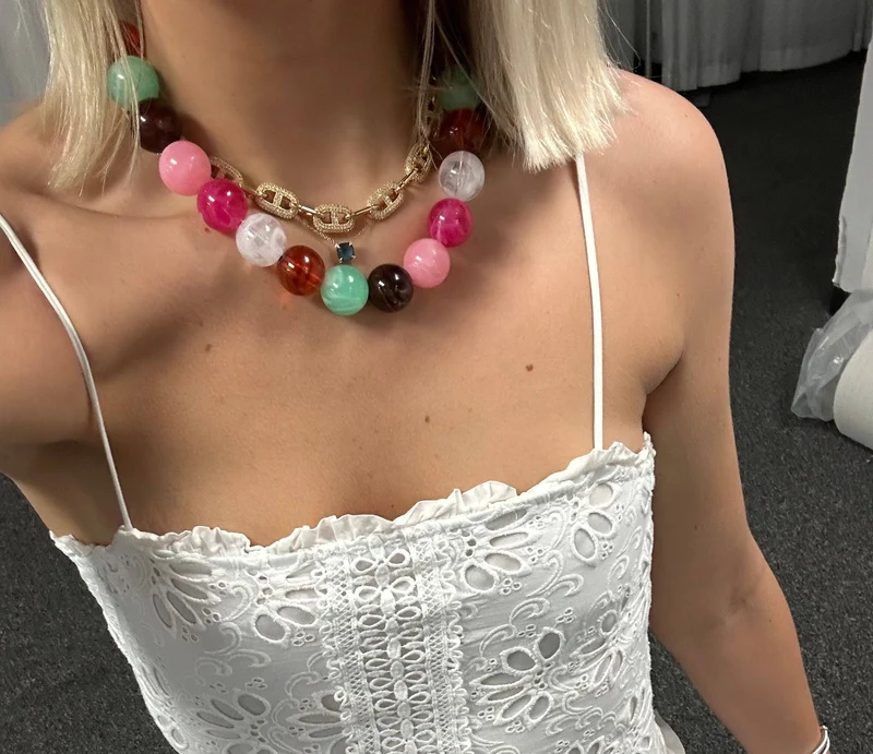 CELIA CHUNKY MULTI BEADED NECKLACE