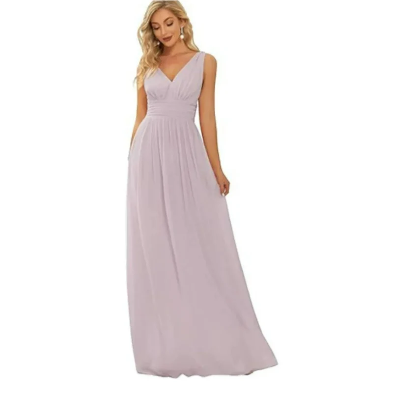 Robe Maxi Élégante à Col V – Style Féminin Intemporel