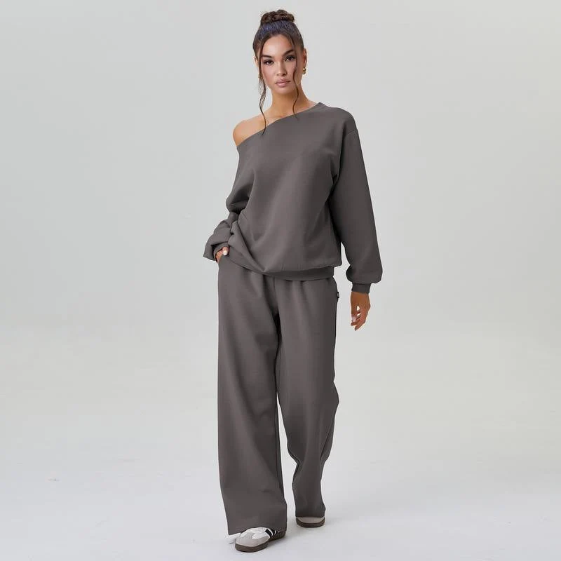 Ensemble Deux Pièces Femme Décontracté – Style Sport Chic Épaules Dénudées
