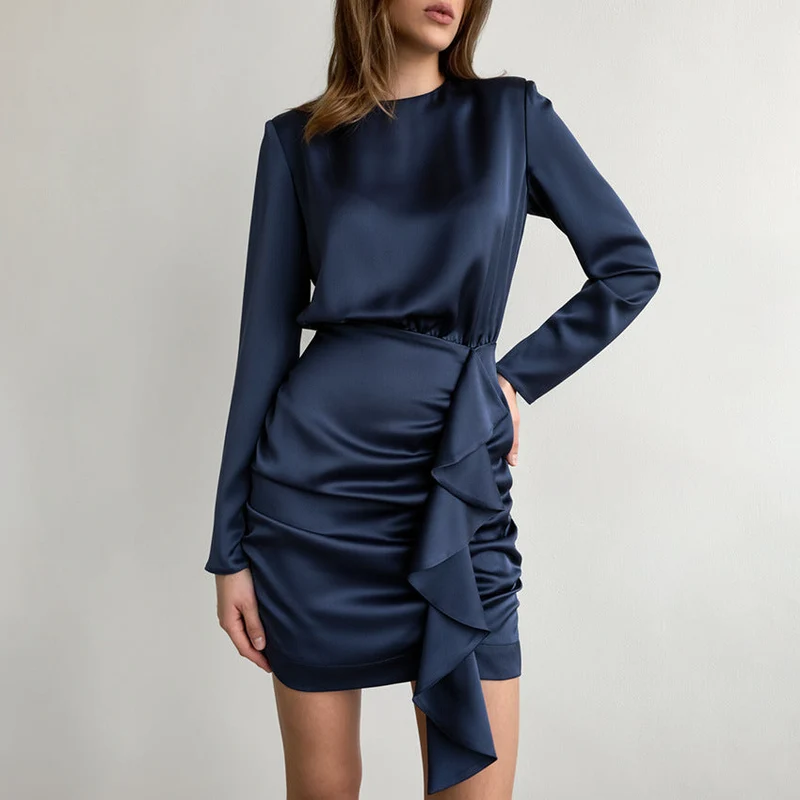 Robe Élégante Femme à Manches Longues – Design Inspiré du Style Français