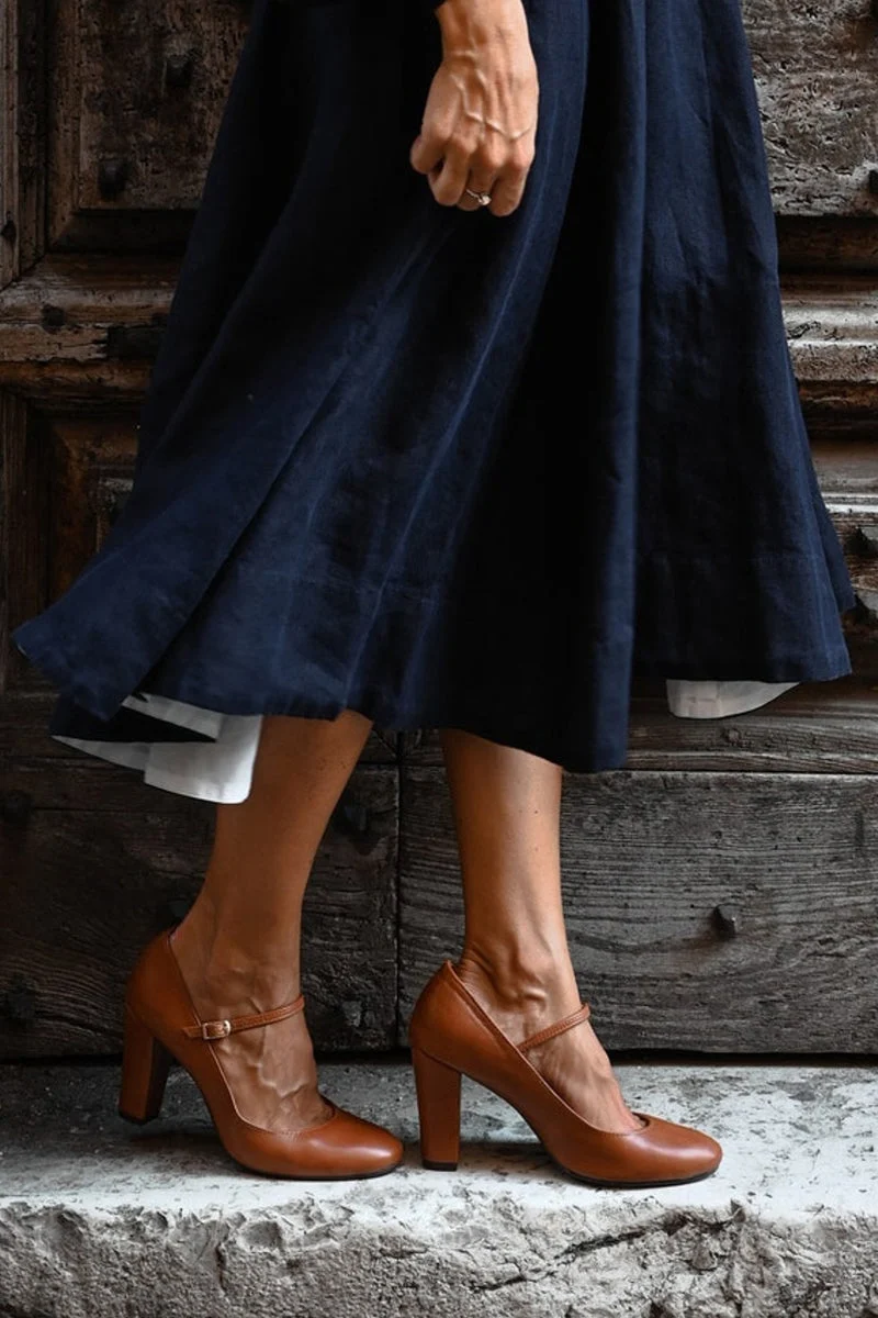 Sandales à talon carré pour femme – Modèle estival de tous les jours à boucle réglable