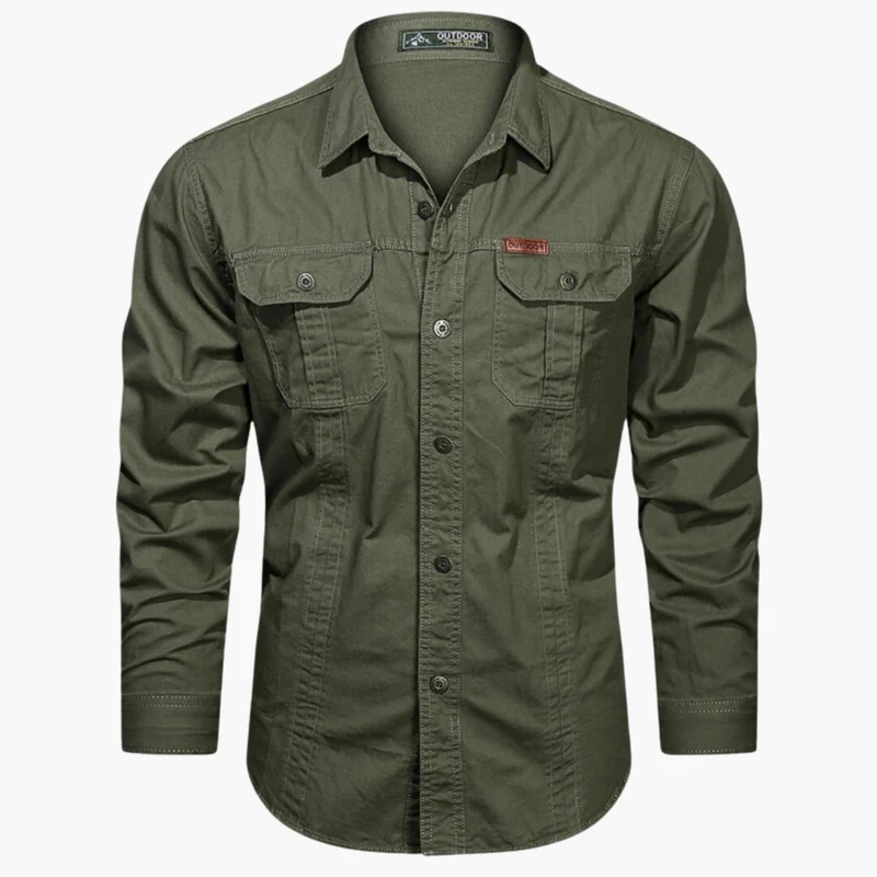 Chemise d'extérieur pour homme – Chemise boutonnée résistante et élégante avec poches poitrine