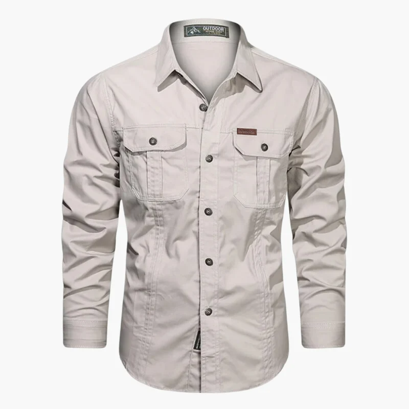 Chemise d'extérieur pour homme – Chemise boutonnée résistante et élégante avec poches poitrine