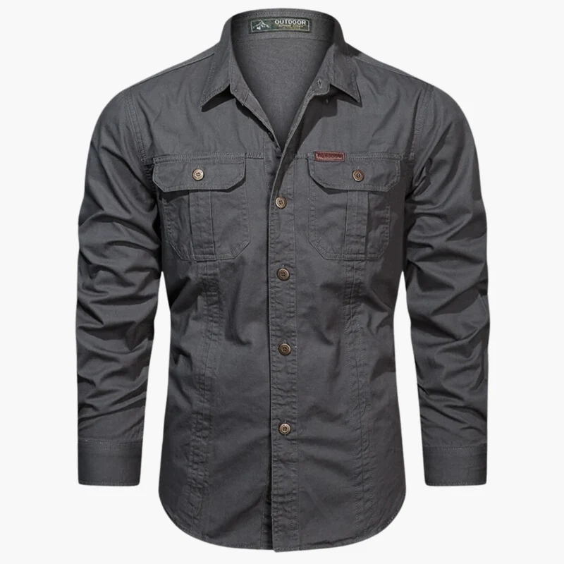 Chemise d'extérieur pour homme – Chemise boutonnée résistante et élégante avec poches poitrine