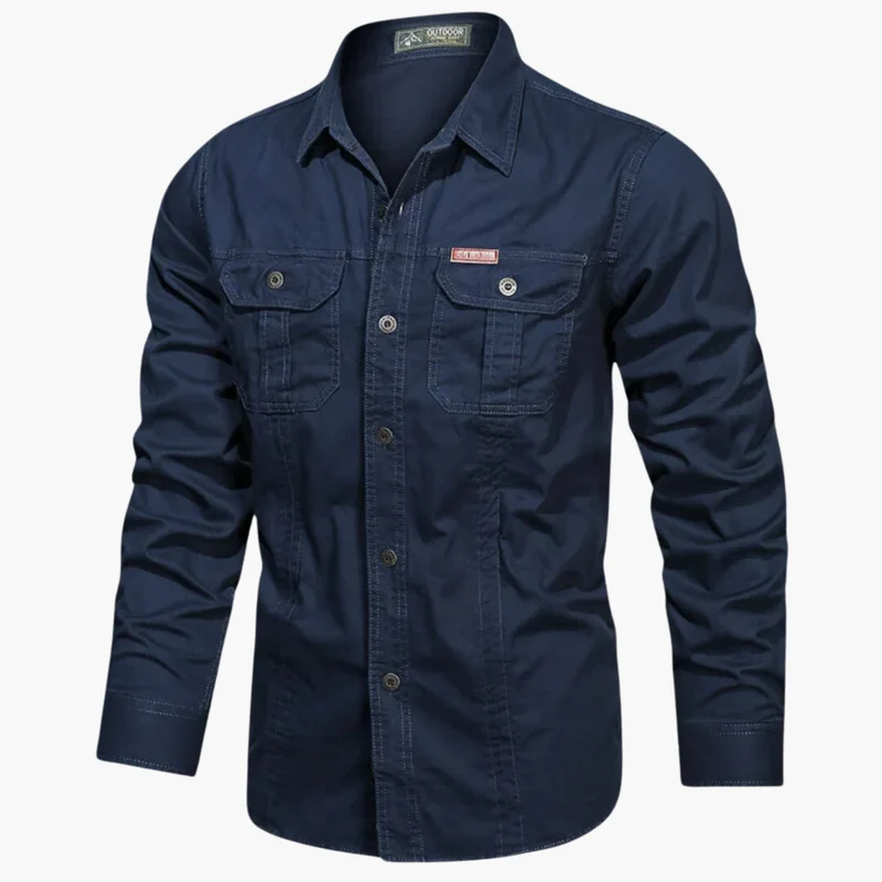 Chemise d'extérieur pour homme – Chemise boutonnée résistante et élégante avec poches poitrine