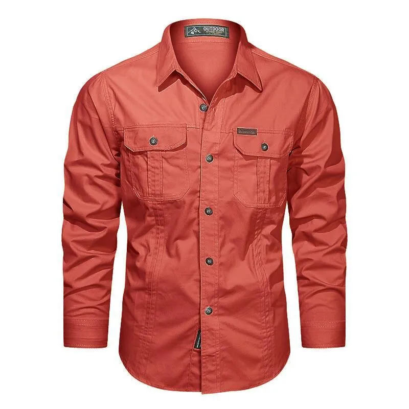 Chemise d'extérieur pour homme – Chemise boutonnée résistante et élégante avec poches poitrine
