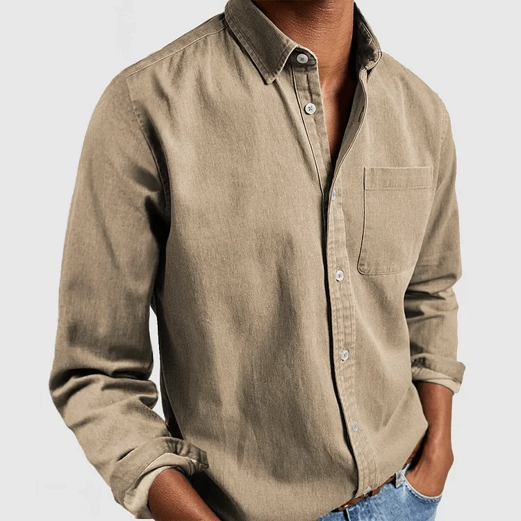 Chemise Homme à Manches Longues – Coupe Classique avec Col