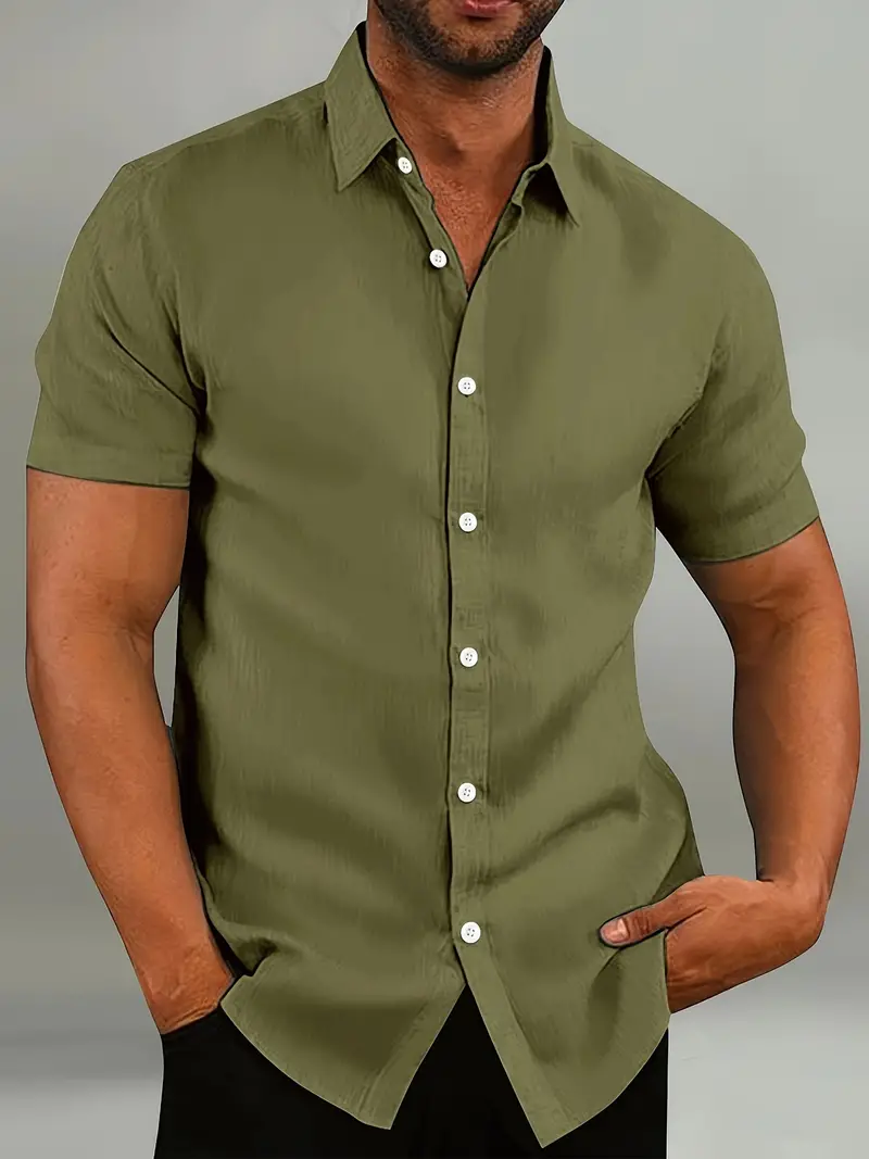 Chemise légère à manches courtes pour homme – Haut décontracté et respirant