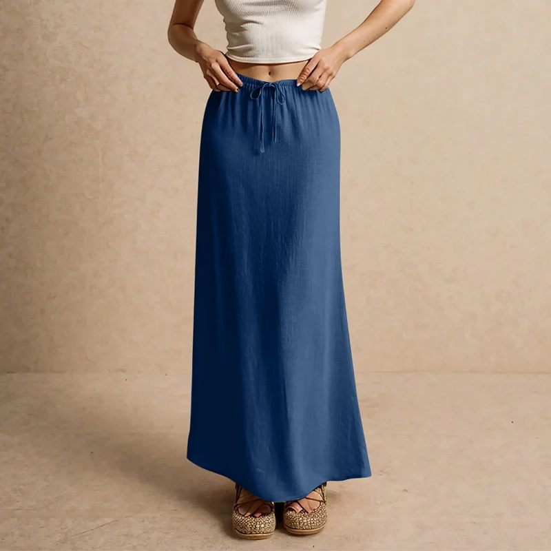 Jupe longue fluide pour femme – Style drapé Muse