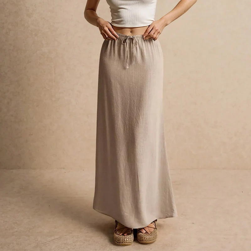 Jupe longue fluide pour femme – Style drapé Muse
