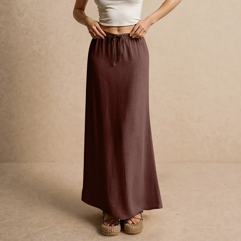 Jupe longue fluide pour femme – Style drapé Muse